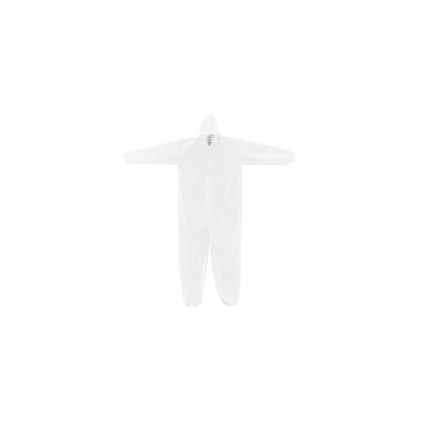 Global Industrial Disposable Microporous Coverall Elastic Wrists/Ankles Hood White XL, 25PK 708190XL - main